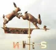 Two Leaping Rabbits Weathervane