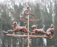 Squirrel, Jack Russels and a West Highland Terrier Weathervane