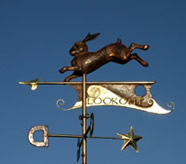 Leaping Rabbit Weathervane with Partial Gilding