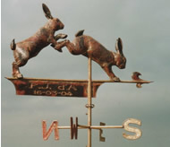 Two Leaping Rabbits Weathervane