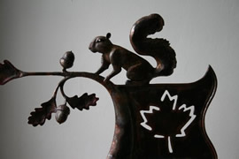 Squirrel Weathervane with Oak & Maple motif